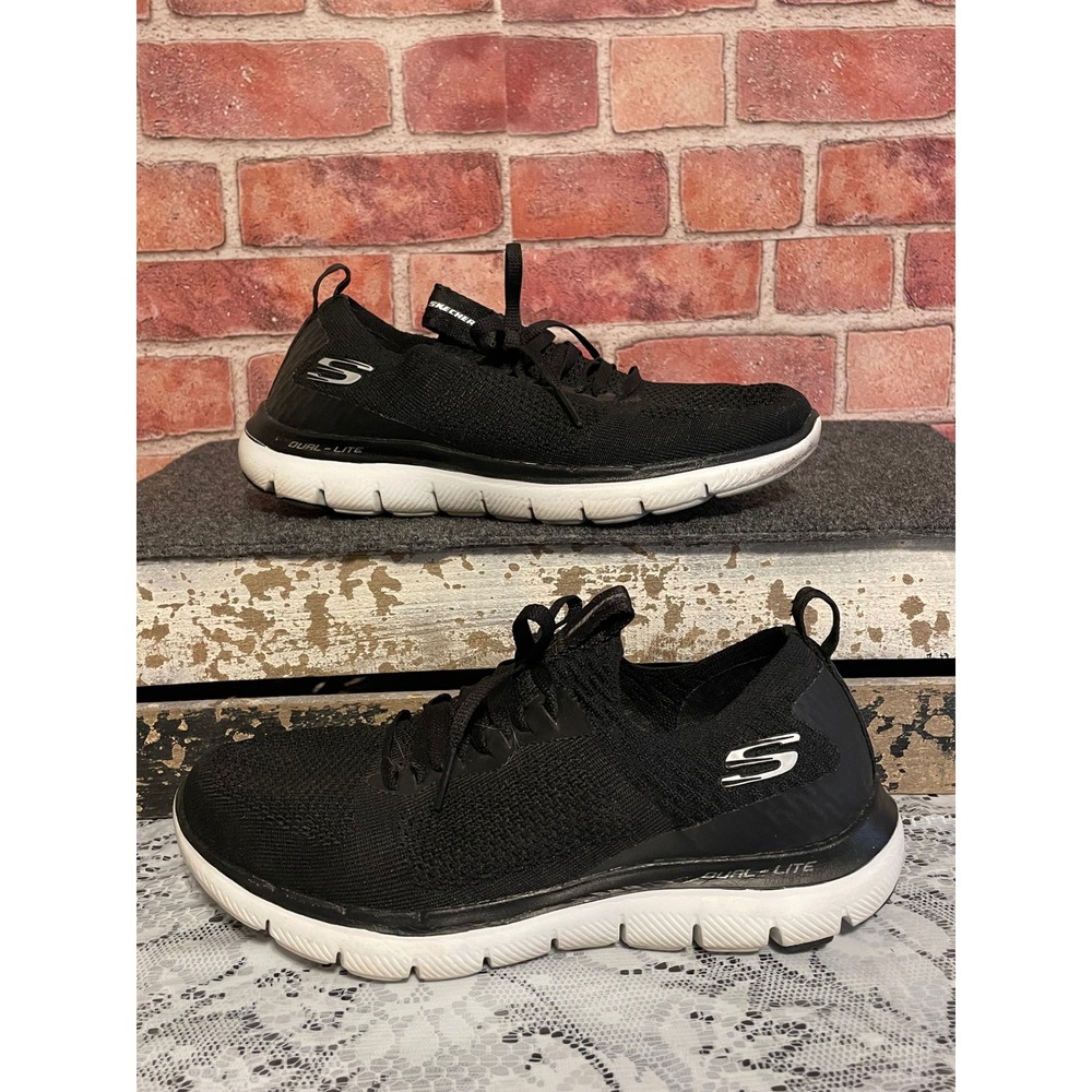 Skechers Flex Appeal 3.0 Insiders Black Sneakers 12885 Womens 8.5 Dual-Lite